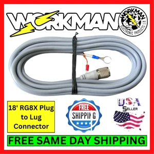 Cable coaxial de antena de radio CB Workman 8X-18-PL-LUG 18' RG8X con PL259 para terminales - Imagen 1 de 5