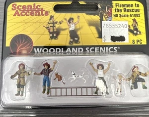 Woodland Scenics HO Scale A1882 Firemen to the Rescue 8 PC NIP CC - Picture 1 of 3