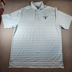 Camisa polo de golf FootJoy para hombre XL azul a cuadros Robert Trent Jones Trail logotipo elástico - Imagen 1 de 9