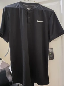 NEU MIT ETIKETT NIKECOURT DRI-FIT TENNISBLATT POLO AQ7732-010 FÜR HERREN SCHWARZ GRÖSSE LARGE SCHMALE PASSFORM - Bild 1 von 6