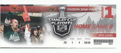 2014 MINNESOTA WILD VS COLORADO AVALANCHE TICKET STUB GAME #4 PLAYOFFS 4/24/14 Cover