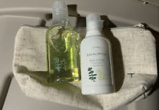 THYMES EUCALYPTUS BODY LOTION & Body Wash Set travel Kit. Made In USA. With Bag