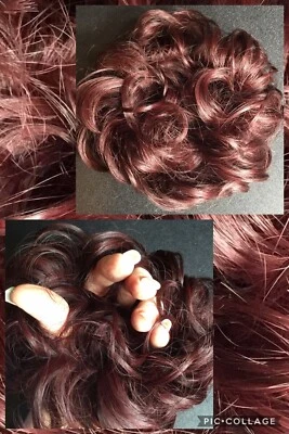 ¡Nuevo! Bollo grande Scrunchie sintético borgoña ¡Nuevo sin etiquetas! (4-SCH) Foto 1 de 4