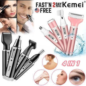 4in1 Electric Nose Ears Trimmer Removal Painless Body Facial Hair Shaver Wet Dry - Picture 1 of 36