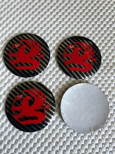 4x Stickers Caps 56mm Vauxhall Wheel Cap Centre Emblem Black/Red Carbon Fiber - Picture 1 of 2