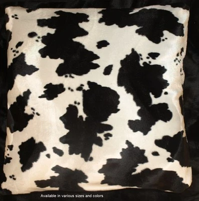 Cow Print Pillow Cover Faux Fur Pillow 16x16 (set of 2) - Image 1 of 2