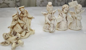 Mid Century Resin Italy 3" Holy family 2" angel orchestra ?Fontanini ?Garanzia - Picture 1 of 12