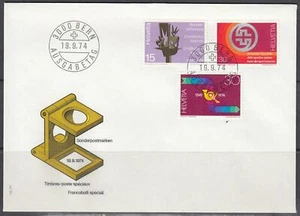 Switzerland Scott 596-8 FDC - 1974 Anniversaries - Picture 1 of 1