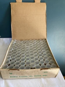 Vintage Quarter Coin Tubes plastic Full Box of 100 NOS- Midwest Plastics - Picture 1 of 6