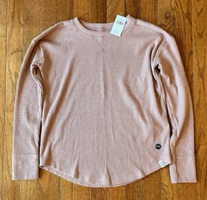 Abercrombie Kids Girls' Blush Pink Waffle Knit Thermal Tee Top, Size 11/12. NWT! - Picture 1 of 4