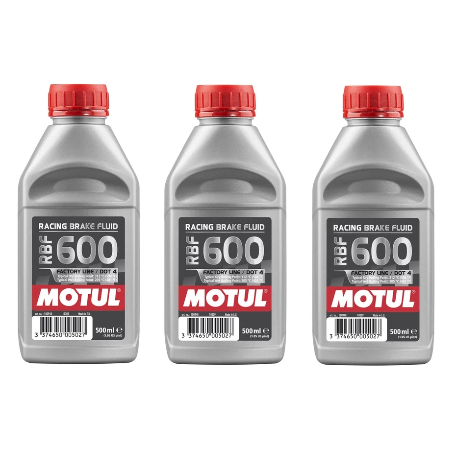 Conjunto de 3 fluidos de freio Motul 100% sintético DOT 4 RBF 600 - 1,5L 100949 - Imagem 1 de 1