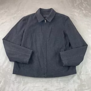 Banana Republic Jacket Men Large Charcoal Gray Wool Cashmere Full Zip Lined - Picture 1 of 13