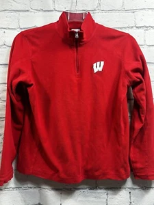 Wisconsin Badgers Columbia Fleece 1/4 Zip Women’s XL UWO Red Pullover mi - Picture 1 of 9
