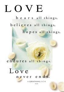 Congratulations Wedding Love Conquers All White Roses Christian Greeting Card - Picture 1 of 3