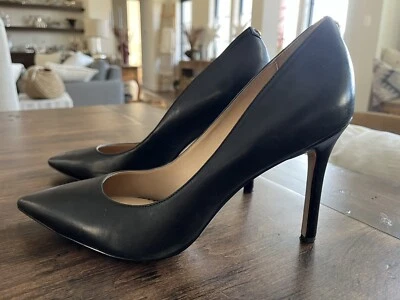 Bomba de tacón de aguja Same Edelman de cuero avellana en negro talla 10 Foto 1 de 4