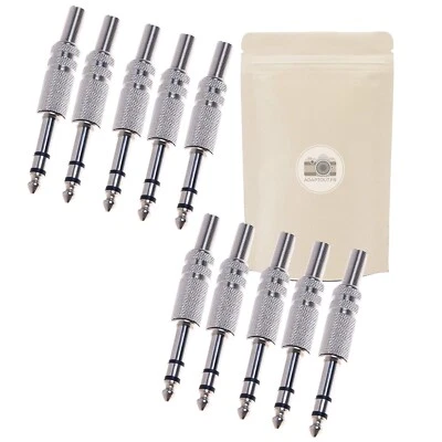 ADAPTOUT X10 Jack Prise 6,35mm Male à Souder Stéréo Fiche Male Connecteur