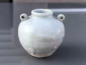 Antikes chinesisches Yuan Dynastie Qingbai 青白 kleines Ölgefäß Gefäß mit Schlaufengriffen - Bild 1 von 8