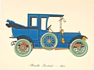 Rambler Landaulet 1911 Litografia Clarence P. Hornung Auto d'epoca - Foto 1 di 1