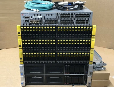 HP 3PAR 42.8TB 7200c 2Tier SSD & SAS 10Gbit iSCSI DL380 Gen9 48Core SAN Solution - Image 1 of 3
