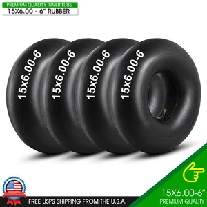 Tire Inner Tubes Lawn Mower 4PCS 15X6.00-6 ATV Go Kart Wagon Quad 15x6x6 TR13 - Picture 1 of 5