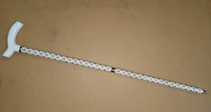 Vintage Look Collectible Embossed Floral Hand Painted Camel Bone Folding Stick - Picture 1 of 7