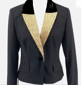 NY & Co - NEW- Women’s Black Gold Trim Blazer - Sz 18 - Picture 1 of 1