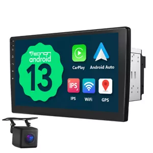 Android 13 2 Din 10.1" IPS Car Head Unit Stereo Radio GPS Bluetooth CarPlay WiFi - Picture 1 of 19