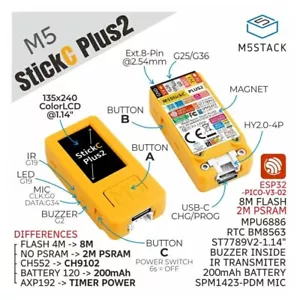 M5Stack StickC Plus2 ESP32 Mini IoT Development Board WiFi ESP32-PICO-V3-02 Kit - Picture 1 of 13