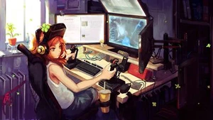 Anime room vivian james artwork interfaces original Playmat Gaming Mat - Picture 1 of 1