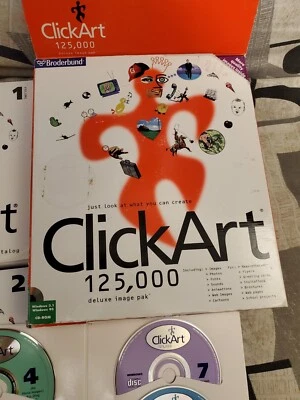 Broderbund ClickArt Software Clip Art 125,000 - Images 9 CDs & 2 Books - Image 1 of 3