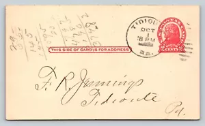 1917 UX29 US Postal Card Jefferson Red 2c TIDIOUTE PA 'Gasoline Drums' Order - Picture 1 of 3