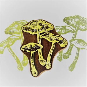 Big Mushrooms Printing Wooden Blocks Stamps Handmade Indian Blocks For Print - Picture 1 of 1