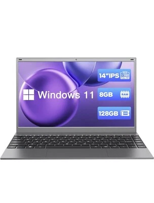 Laptop Computer, 8GB RAM, 128GB SSD, J4005 Processor Laptop, 14 inch 11 Pro - Image 1 of 4