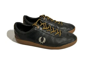 fred perry shoes black and brown leather US mens 8 - Picture 1 of 6