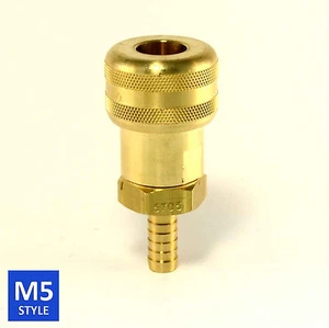 Foster 5 Series Brass Quick Coupler 1/2 Body 3/8 Hose Barb Air Water Fittings - Picture 1 of 6