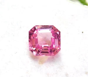 9,1 x 9,1 mm zertifizierter natürlicher brasilianischer rosa Morganit Asscher-Schliff loser Edelstein - Bild 1 von 6