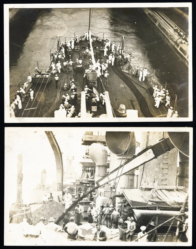 Lote de 2 postales Canal Zone blanco y negro años 20 Foto 1 de 2