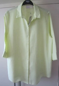 Chico's (US label) yellow three quarter sleeve linen shirt size 18 UK new - Picture 1 of 4