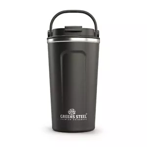 Reusable Coffee Cup With Lid And Handle Stainless Steel Insulated Coffee Mug For - Picture 1 of 9