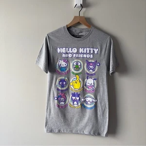 Hello Kitty and Friends Grey Graphic T-Shirt Cotton Blend Short Sleeve Casual S - Picture 1 of 11