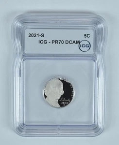 2021-S Jefferson Nickel PR70 DCAM ICG - Picture 1 of 5