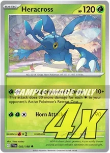 002/198 - 4x Heracross - Scarlet Violet Base - Uncommon - Pokemon - Picture 1 of 1