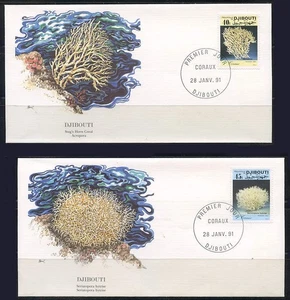 Djibouti: 1991 Corals Audubon Society First Day Covers - Picture 1 of 1