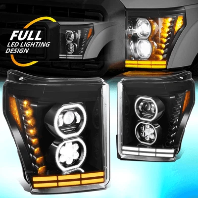 Faros proyectores LED esquineros ámbar carcasa negra para Ford F-250 SD 2011-2016 Foto 1 de 4