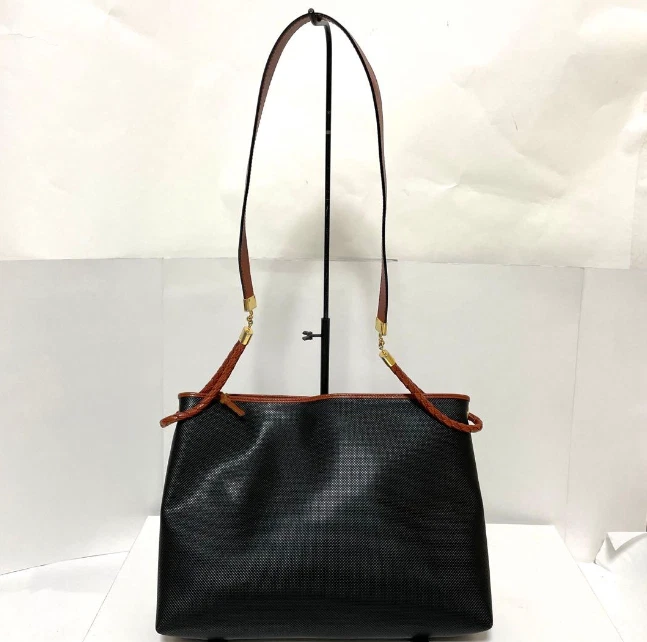 Bolso de Hombro Bottega Veneta Cuero PVC Auténtico Negro Marrón Mediano Mujeres Italia Foto 1 de 4