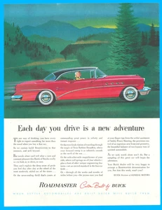 Buick Roadmaster automobile General Motors vintage print ad 1954 scenic drive - Picture 1 of 3