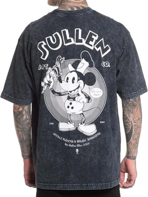 Sullen Men's Steamboat Sullie Black Acid Wash Relaxed Fit Heavyweight T-shirt - Image 1 of 4