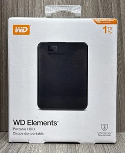 WD 1TB Elements Portable, External Hard Drive, WDBUZG0010BBK-WESN (NEW SALED) - Picture 1 of 2