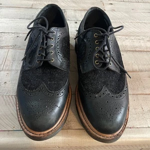 Dr. Martens 3989 Brogue Wingtip Oxford Shoes Black Leather Mens Air Cushioned 11 - Picture 1 of 10