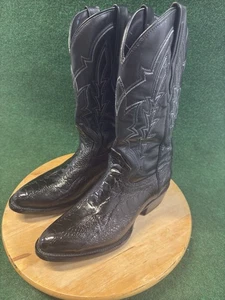 J.B. Dillon Stiefel Herren Gr. 8 D JBR 1007 D OSTRICH schwarz Western - Bild 1 von 10